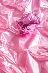 Poster - A close-up shot of a pink foil bag