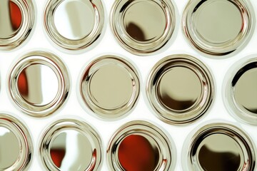 Poster - A collection of mirrors sitting on a clean and flat surface, ideal for decorative or minimalist design purposes