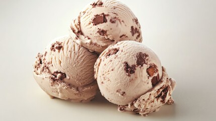 Poster - Stacks of Creamy Chocolate Vanilla Ice Cream on Light Background Generative AI