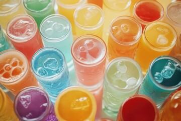 Poster - A selection of colorful drinks in a close-up view