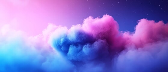 Wall Mural -  A blue-pink cloud in the sky, with a star to its right