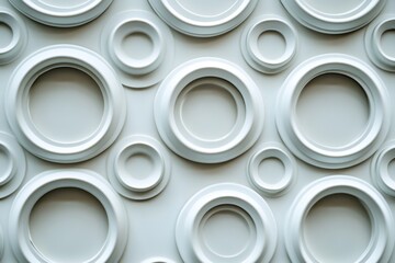 Poster - A close-up view of a series of white circles stuck to a wall