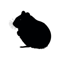 a hamster animal vector silhouette, isolated white background,