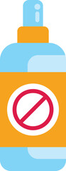 Poster - blue spray bottle with prohibition sign informing about dangerous content, warning about using the p