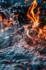 Aufkleber - A close-up view of a fire burning in calm water