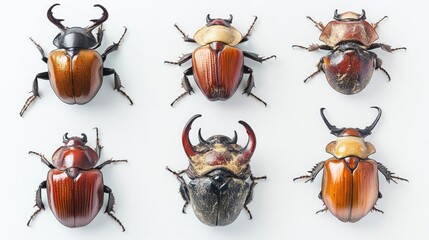 Poster - Rhinoceros Beetle Species in Natural Display Generative AI