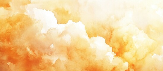 Poster - Background Of Abstract Watercolour Clouds In A Sunny Warm Colour On Paper