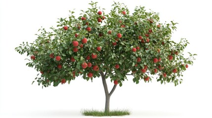 Poster - Appletree in a frontal view isolated on a white background