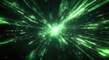 Poster - Abstract background featuring futuristic speed motion with green rays of light