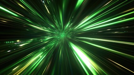 Poster - Abstract background featuring futuristic speed motion with green rays of light