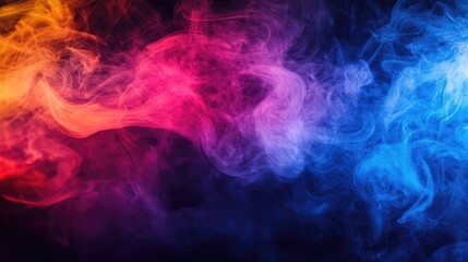 Poster - Vibrant colored smoke swirling against a dark backdrop