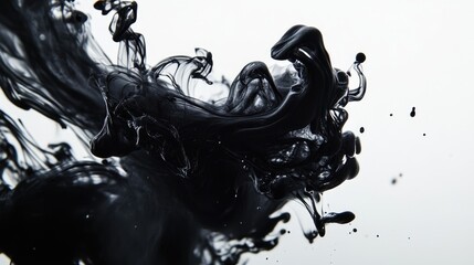 Fototapete - Abstract black ink swirling in water creating a visually striking graphic design backdrop Emphasizing modern art and innovative creativity