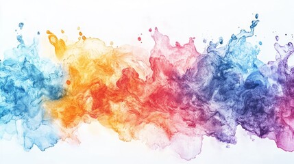 Poster - Vibrant watercolor liquid blending and splashing in water creating an artistic banner backdrop