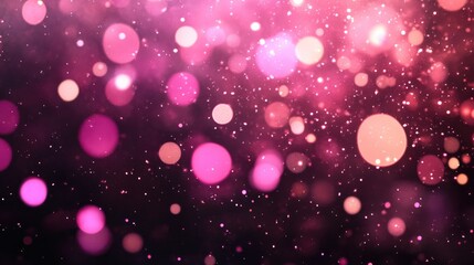 Poster - Panoramic banner featuring pink fireworks and bokeh lights against a rustic dark background providing space for text