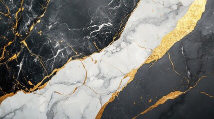 Poster - Stylish marble backgrounds featuring elaborate gold accents set against a striking grey and black backdrop