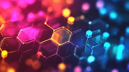 Aufkleber - Colorful Hexagonal Digital Network Backdrop