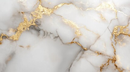 Poster - Abstract white marble stones featuring golden accents
