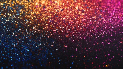 Poster - Abstract gradient background adorned with vibrant metallic glitter confetti creating a festive atmosphere reminiscent of a joyful celebration