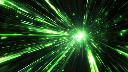 Poster - Abstract background featuring futuristic speed motion with green rays of light
