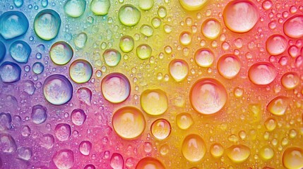 Poster - Fresh water droplets on a vibrant surface background