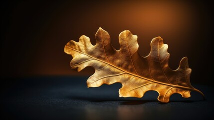 Canvas Print - captivating gold oak leaf