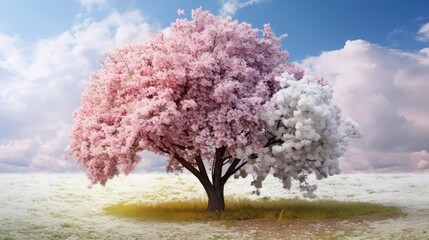 Sticker - pink seasons tree