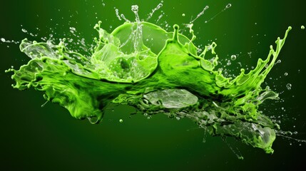 Canvas Print - liquid green splatter