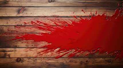 Wall Mural - wooden red paint stroke