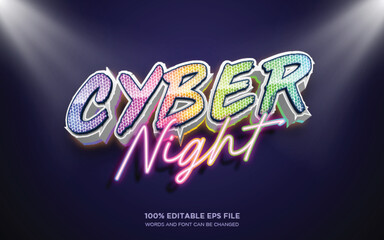 Poster - cyber night editable text style effect