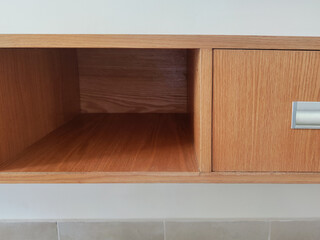 Wall Mural - empty wooden shelf close up