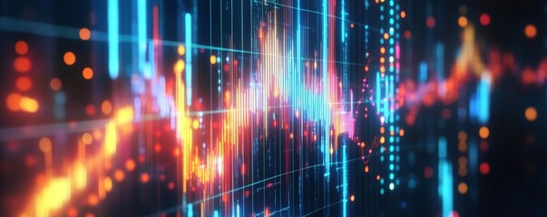 Poster - Abstract Digital Data Visualization with Colorful Lines and Bokeh