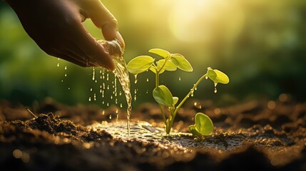 Poster - growth hand planting seeds