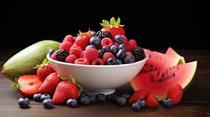 Wall Mural - fresh fruit on white