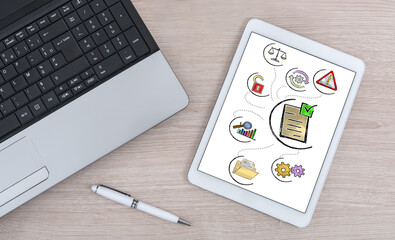 Wall Mural - validation concept on a digital tablet