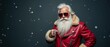 © schiers_images - Modern Santa Claus wearing a red leather jacket and sunglasses, exuding confidence and style, with snow gently falling in the background.