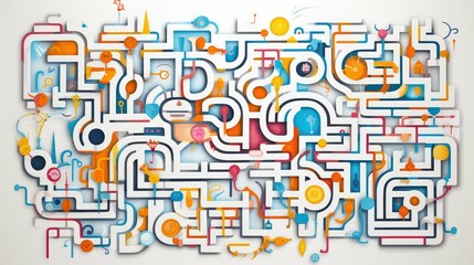 spirals maze white background