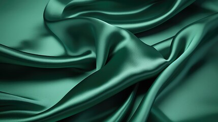 Poster - luxurious green silk