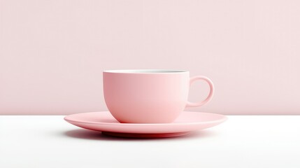 Wall Mural - serene coffee cup pink