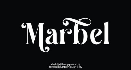 Poster - Elegant awesome alphabet letters font and number. unique serif font. Classic Lettering Minimal Fashion Designs. Typography fonts regular uppercase and lowercase. vector illustration
