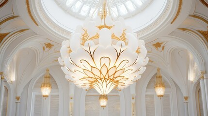 intricate white and gold art deco