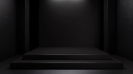 Poster - Simple black gradient abstract background for product or text backdrop design.