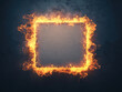 © Petzhy - fiery square frame with glowing flames surrounding blank center, perfect for showcasing text or images. intense heat and vibrant colors create dramatic effect