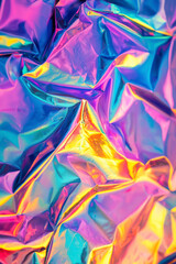Poster - Vertical Colorful iridescent, holographic rainbow foil texture background.