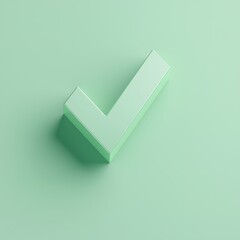 Poster - a 3d green checkmark symbol on a light green background, symbolizing confirmation and success.