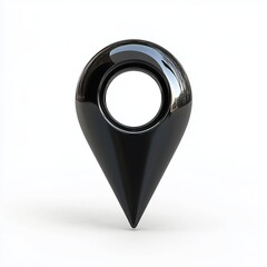 Poster - abstract black location pin icon in 3d glossy style with modern design on white background .