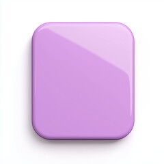 Poster - Blank Mobile application icon, button - violet square with round corners. 3d rendering, white background 