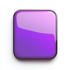 Poster - Blank Mobile application icon, button - violet square with round corners. 3d rendering, white background 