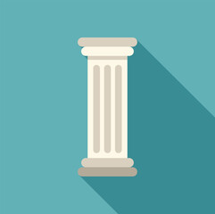 Poster - architectural column representing classical style and historical heritage, with long shadow on turqu