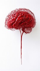 Poster - Anatomical 3D brain model showing major blood vessels and potential surgical sites with copy space for text