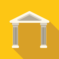 Poster - simple entrance with columns supporting a triangular roof, creating a classic architectural style on